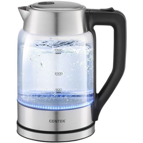 Чайник электрический CENTEK CT-0033, 1.7л, стекло/металл/пластик