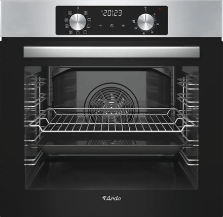Духовой шкаф электрический Ardo BO39EX2, 76л, дверца с 3 стеклами, серебристый/черный