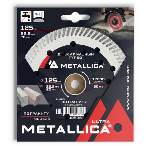 Алмазный диск METALLICA 900536, по граниту, 125мм, 2.4мм, 22.23мм
