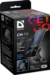 Держатель Defender CH-119 для смартфонов и навигаторов, магнитный, черный