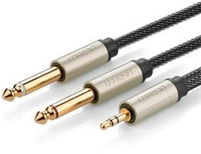 Изображение товара Кабель аудио UGREEN AV126 Jack 3.5-f 2xJack 6.35-f 1м черный
