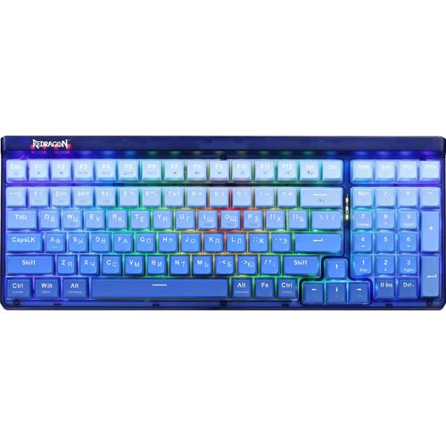 Клавиатура Redragon Garen Pro, беспроводная, USB, Bluetooth/Радиоканал, механическая, синий [71745]