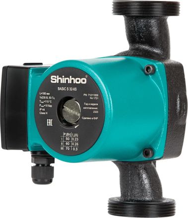 Насос циркуляционный SHINHOO Basic S 32-6S 180, центробежный, поверхностный, 4980л/ч