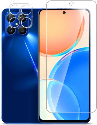 Защитное стекло для экрана и камеры BORASCO для Honor X8 антиблик, гибридная, 1 шт [71136]