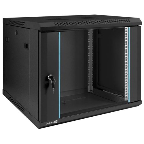 Шкаф коммутационный EXEGATE EC-WM-9U.450 EX298607RUS настенный, стеклянная передняя дверь, 9U, 450x500x600 мм