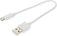 Изображение товара Кабель Digma micro USB (m) -  USB (m),  0.15м,  2A,  белый [microusb-0.15m-wh]