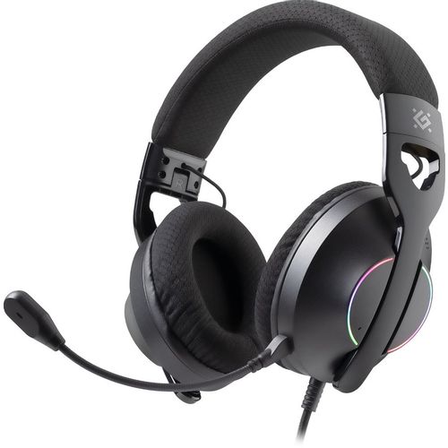 Гарнитура Defender Weaver, для компьютера, накладные, проводные USB/3,5 мм, черный / серый [62540]