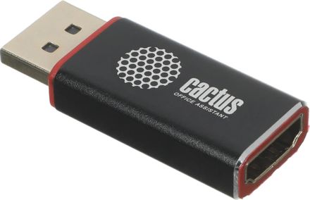 Переходник аудио-видео Cactus CS-DP-HDMI-ADR,  DisplayPort (m) -  HDMI (f),  ver 1.2,  ver 2.0,  GOLD,  черный