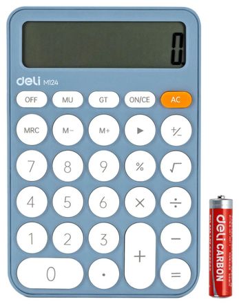 Калькулятор Deli EM124BLUE, 12-разрядный, синий