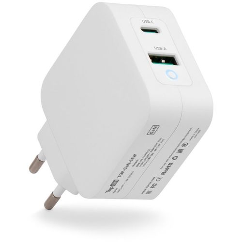 Адаптер питания TopON TOP-GaN-65W, 5 - 20 В, 3.25A, 65Вт, белый [103204]