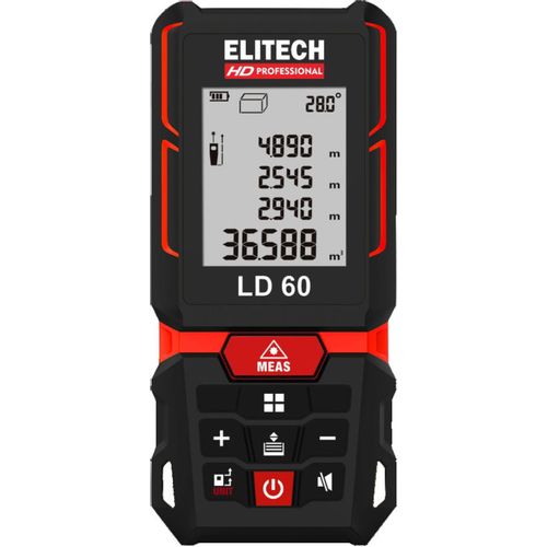 Дальномер Elitech LD 60, 2 класс лазера, 670нм, луч красный [204769]