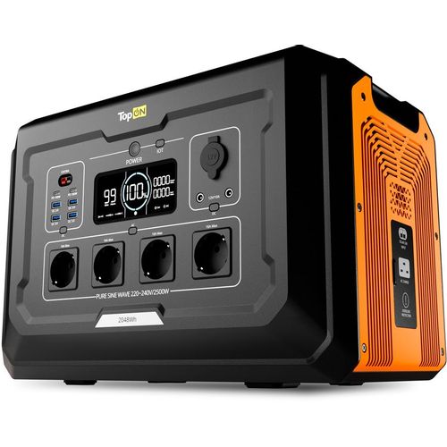 Электростанция портативная TopON TOP-X2500 640000mAh 16A QC3.0/PD2.0 6xUSB черный/оранжевый (103504)