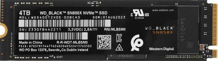 4ТБ SSD накопитель WD Black SN850X WDS400T2X0E M.2 2280, PCIe 4.0 x4, NVMe, M.2
