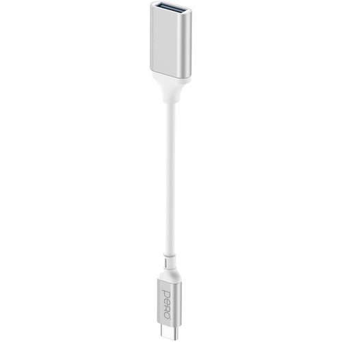 Адаптер OTG PERO AD15, USB Type-C (m) — USB (f), 0.1м, белый [prad15wh]