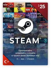 Изображение товара Карта пополнения STEAM 25 USD Турция электронная