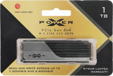 1ТБ SSD накопитель Silicon Power XS70 SP01KGBP44XS7005 M.2 2280, PCIe 4.0 x4, NVMe, M.2