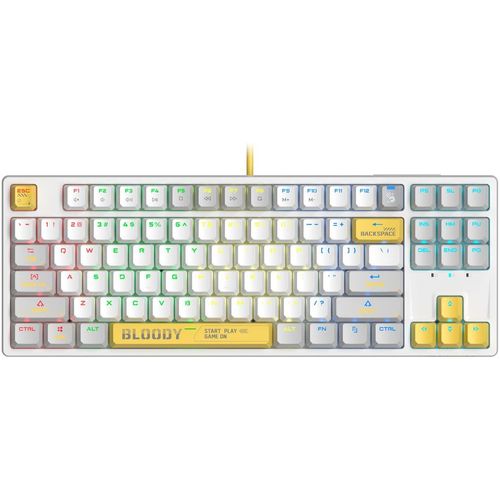 Клавиатура A4TECH Bloody S87 Energy, проводная, USB, механическая, белый [s87 usb energy white]