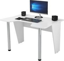 Изображение товара Игровой стол ВИТАЛ-ПК Сэт 120 белый из ЛДСП для компьютерных игр и работы