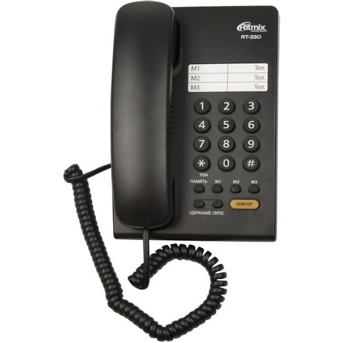 Проводной телефон Ritmix RT-330, черный