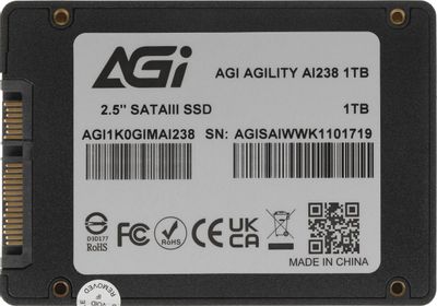 SSD накопитель AGI AI238 AGI1K0GIMAI238 1ТБ, 2.5