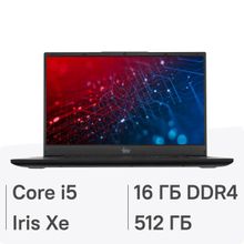 Изображение товара Ноутбук iRU Tactio 15ALG 15.6", 2024, IPS, Intel Core i5 1235U 1.3ГГц, 10-ядерный, 16ГБ DDR4, 512ГБ SSD,  Intel Iris Xe graphics, без операционной системы, черный [2023571]