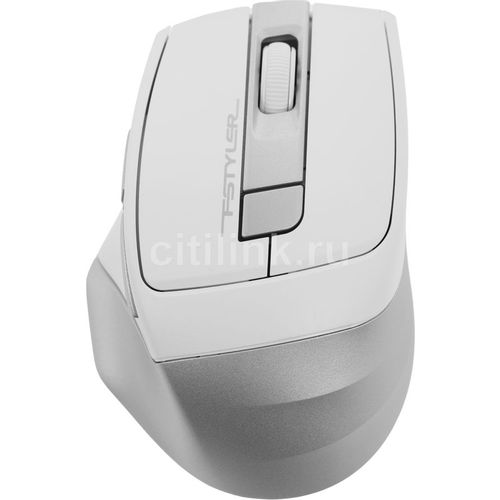 Мышь беспроводная A4TECH Fstyler FG35, радио, оптическая, USB, 2000dpi, серебристый и белый [fg35 silver]