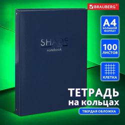 Тетрадь на кольцах BRAUBERG клетка, 100л.