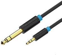 Изображение товара Аудиокабель VENTION Jack 3.5 - Jack 6.3 1м позолота черный