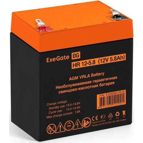 Аккумуляторная батарея EXEGATE EX285951 для ИБП, 12В, 5.8Ач [ex285951rus]