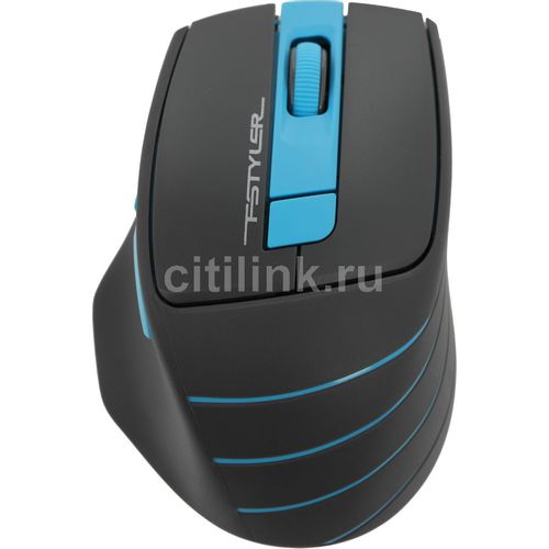 Мышь беспроводная A4TECH Fstyler FG30S, радио, оптическая, USB, 2000dpi, серый и синий [fg30s blue]
