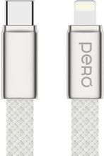 Изображение товара PERO DC18 кабель Lightning - USB-C 1. 5 м, 3 A, плоский, серебристый