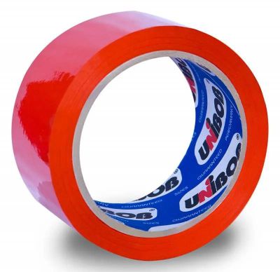 Упаковка клейкой ленты Unibob 600,  упаковочная,  красный,  48мм,  66м,  45мкм,  полипропилен [41155]