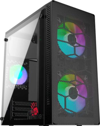 Корпус mATX BLOODY BD-CC101F, Mini-Tower, без БП,  черный [bd-cc101f-bk]
