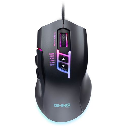 Мышь проводная GMNG XM004, игровая, оптическая, USB, 12800dpi, черный и красный