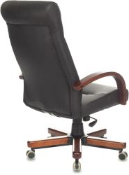 Кресло руководителя Бюрократ T-9928Walnut/Eco, экокожа, до 200кг, черный