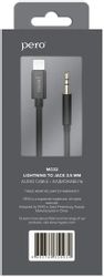 Кабель PERO MC-02, Lightning (m) - Jack 3.5 (m), 1м, черный