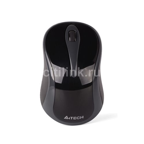 Мышь беспроводная A4TECH G3-280A, радио, оптическая, USB, 1200dpi, серый и черный