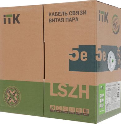 Кабель информационный ITK кат.5E, 305м, зеленый [lc1-c5e04-122]