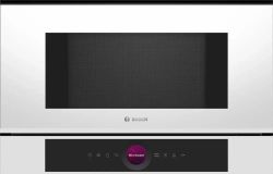Встраиваемая микроволновая печь Bosch Serie 8 BFL7221W1, 21л, 900Вт, белый