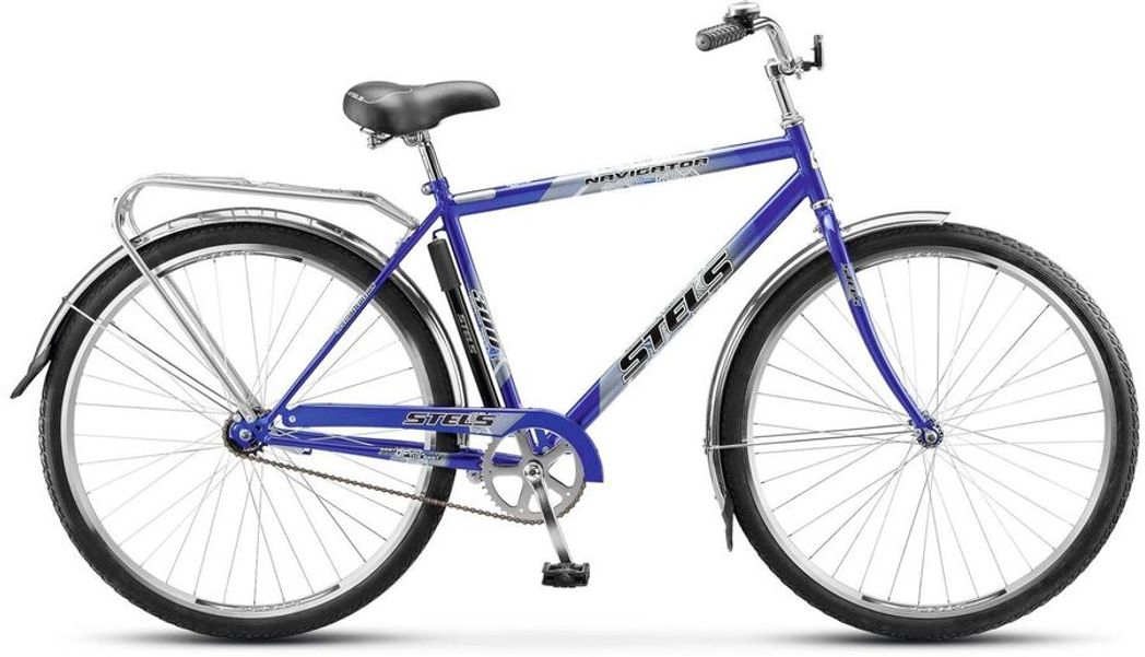 Велосипед STELS Navigator-300 Gent (Z010) городской (взрослый), рама: 20", колеса: 28", синий, 17.4кг, с корзиной [lu070375]