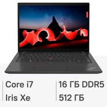 Изображение товара Ноутбук Lenovo ThinkPad T14 G4 14", IPS, Intel Core i7 1355U 1.7ГГц, 10-ядерный, 16ГБ DDR5, 512ГБ SSD,  Intel Iris Xe graphics, без операционной системы, черный [21hesgc300]