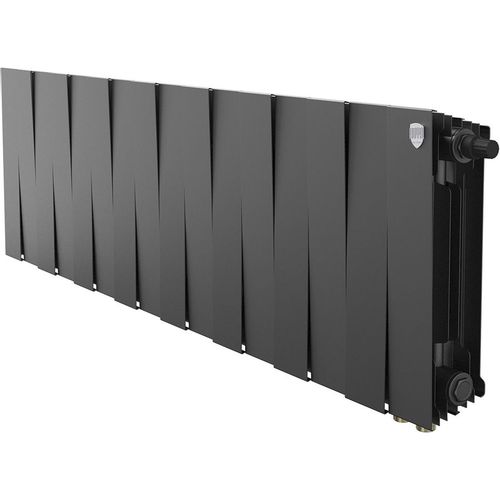 Радиатор биметаллический ROYAL THERMO Pianoforte 300 VR80, 16 секций, нижнее правое подключение, черный