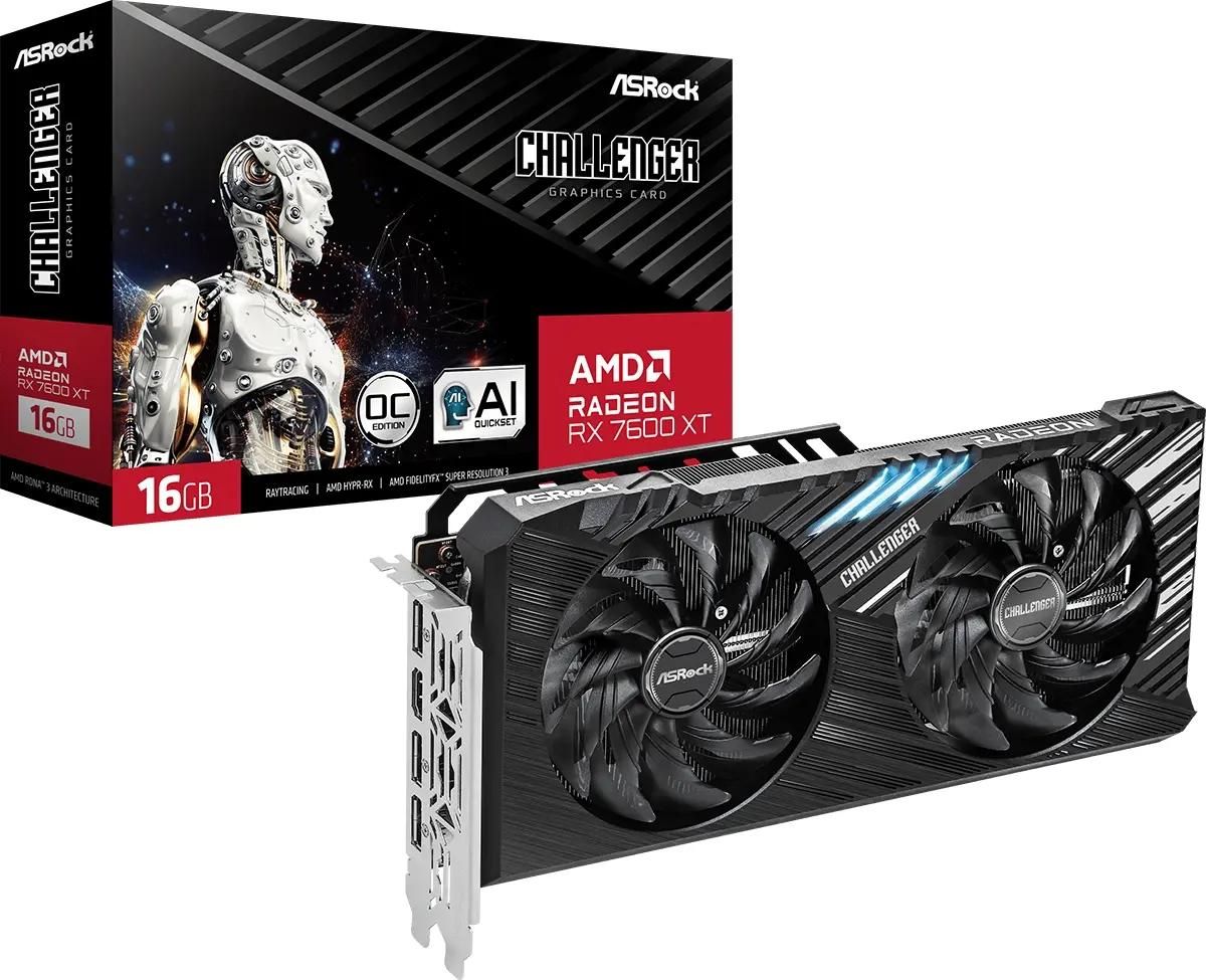 Видеокарта ASROCK AMD Radeon RX 7600XT RX7600XT CL 16GO 16ГБ Challenger,  GDDR6, OC, Ret – купить в Ситилинк | 2018330