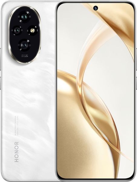 Смартфон Honor 200 8/256Gb,  6.7",  AMOLED,  120Гц,  5200мAч,  2 nano SIM + eSIM,  белый лунный