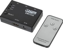 Изображение товара Переключатель HDMI PREMIER 3 входа 1 выход черный ver 1.4