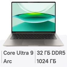 Изображение товара Ноутбук Honor MagicBook Pro 14 FMB-P, 14.6", 2025, OLED, Intel Core Ultra 9 285H 2.9ГГц, 16-ядерный, 32ГБ LPDDR5x, 1ТБ SSD,  Intel Arc  140T, Windows 11 Home,  серый [5301anxe]