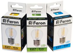 Упаковка ламп LED FERON E27, шар, 5Вт, 10 шт.