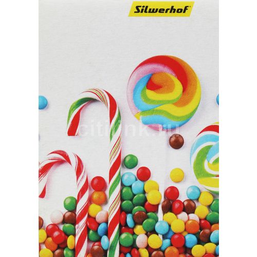 Блокнот Silwerhof Конфетки 731181-17, A7, 40, 4 дизайна, клетка, картон мелованный, скрепка 10 шт./кор.