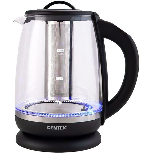 Чайник электрический CENTEK CT-0017, 2л, стекло/металл/пластик