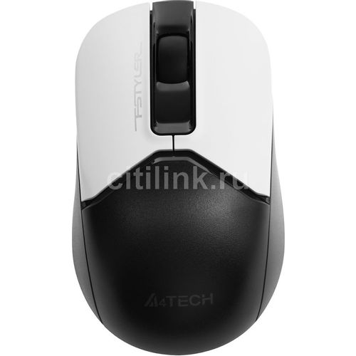 Мышь беспроводная A4TECH Fstyler FB12, Bluetooth/Радио, оптическая, USB, 1200dpi, белый и черный [fb12 panda]